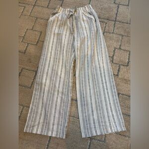 Sienna Sky Ivory & Black Striped Wide-Leg Pants